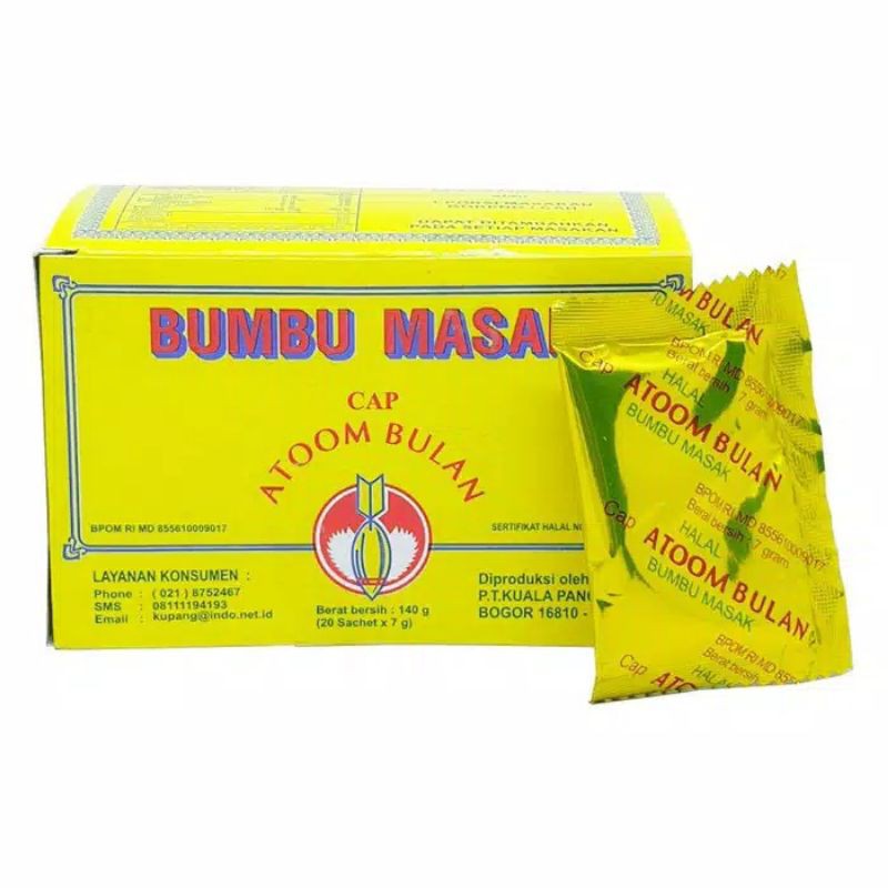 

atom bulan penyedap rasa 1 box isi 20 sachet