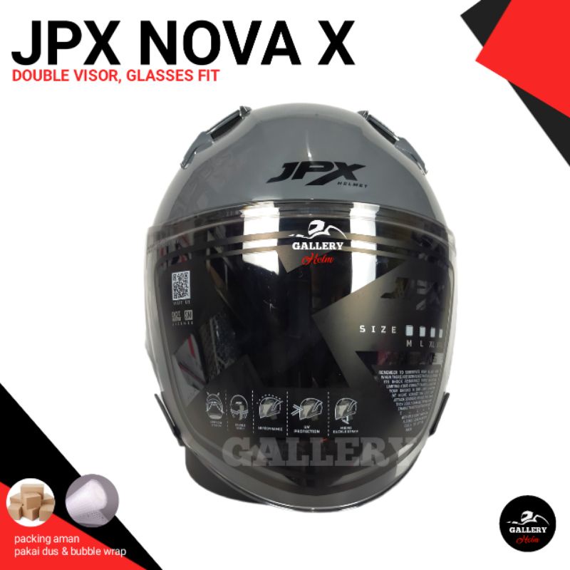 HELM JPX NOVA X DARK GREY GLOSSY | MODEL NJS KAIROZ-1