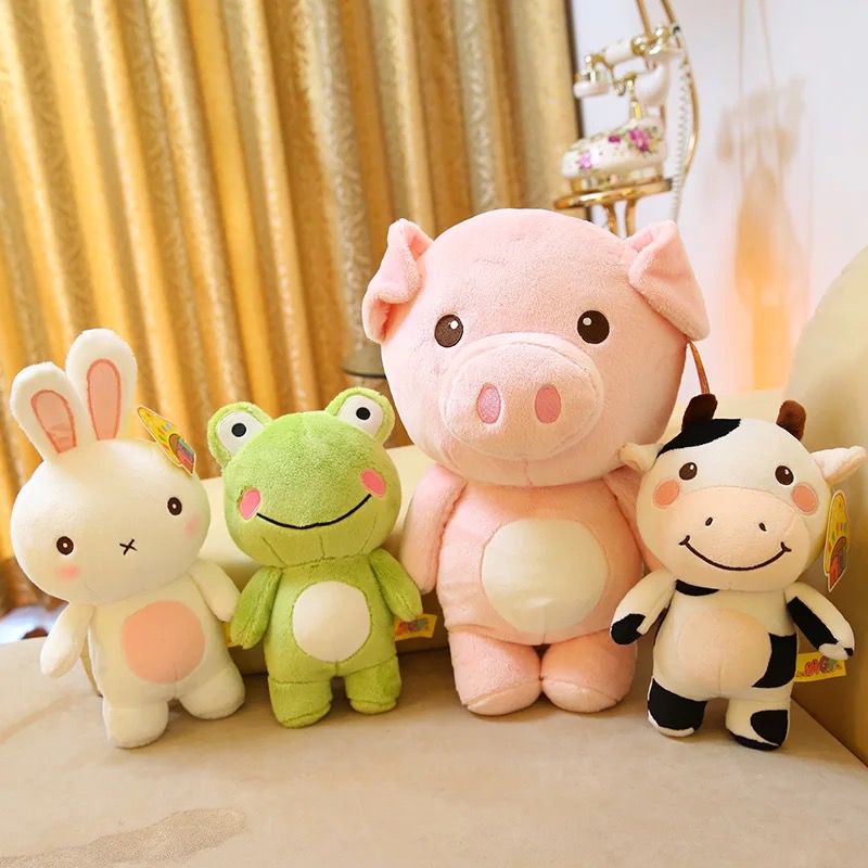 BONEKA PIG COW SAPI BABI KELINCI KODOK FROG KEROPPI IMPOR LEMBUT