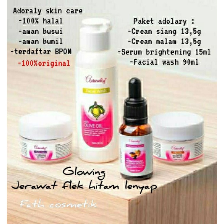 ADOLARY skin care paket ,glowing,anti jerawat dan flex hitam [original]