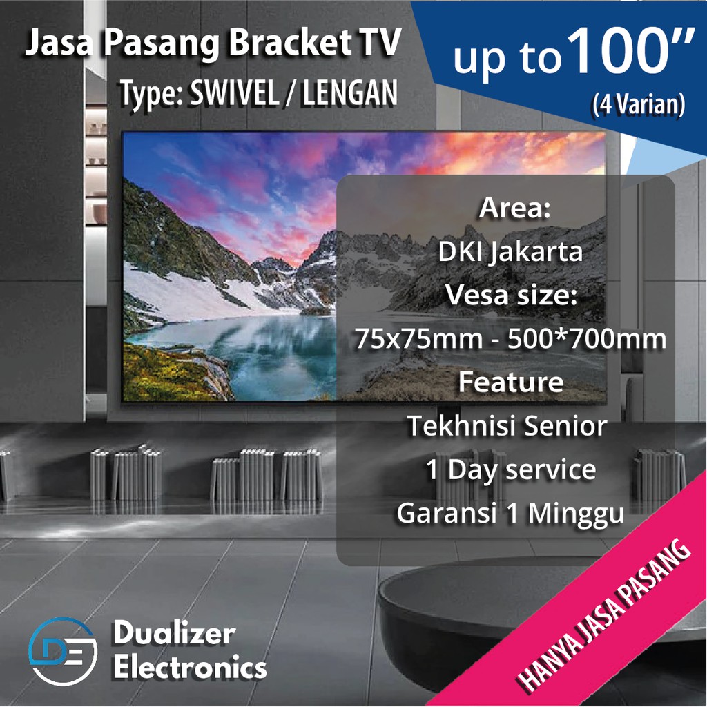 Jasa Pasang Bracket Breket Braket TV Swivel/Lengan