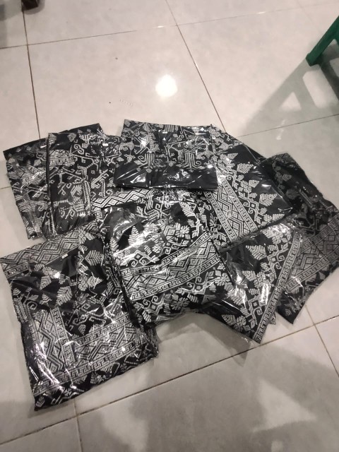 Batik Couple Keluarga - Couple Baju Batik Satu Keluarga Motif Anjani Prada Perak