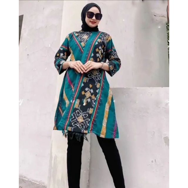 DRESS MUSLIM TENUN FASHION TROSO JEPARA, DRESS FASHION MUSLIM JEPARA, DRESS CASUAL MUSLIM TENUN, DRE