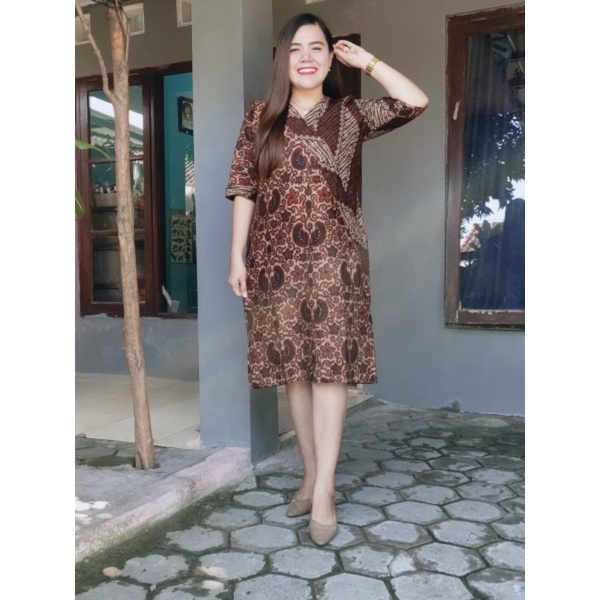 Dress Batik Lapis Furing Erro ( Bisa COD)