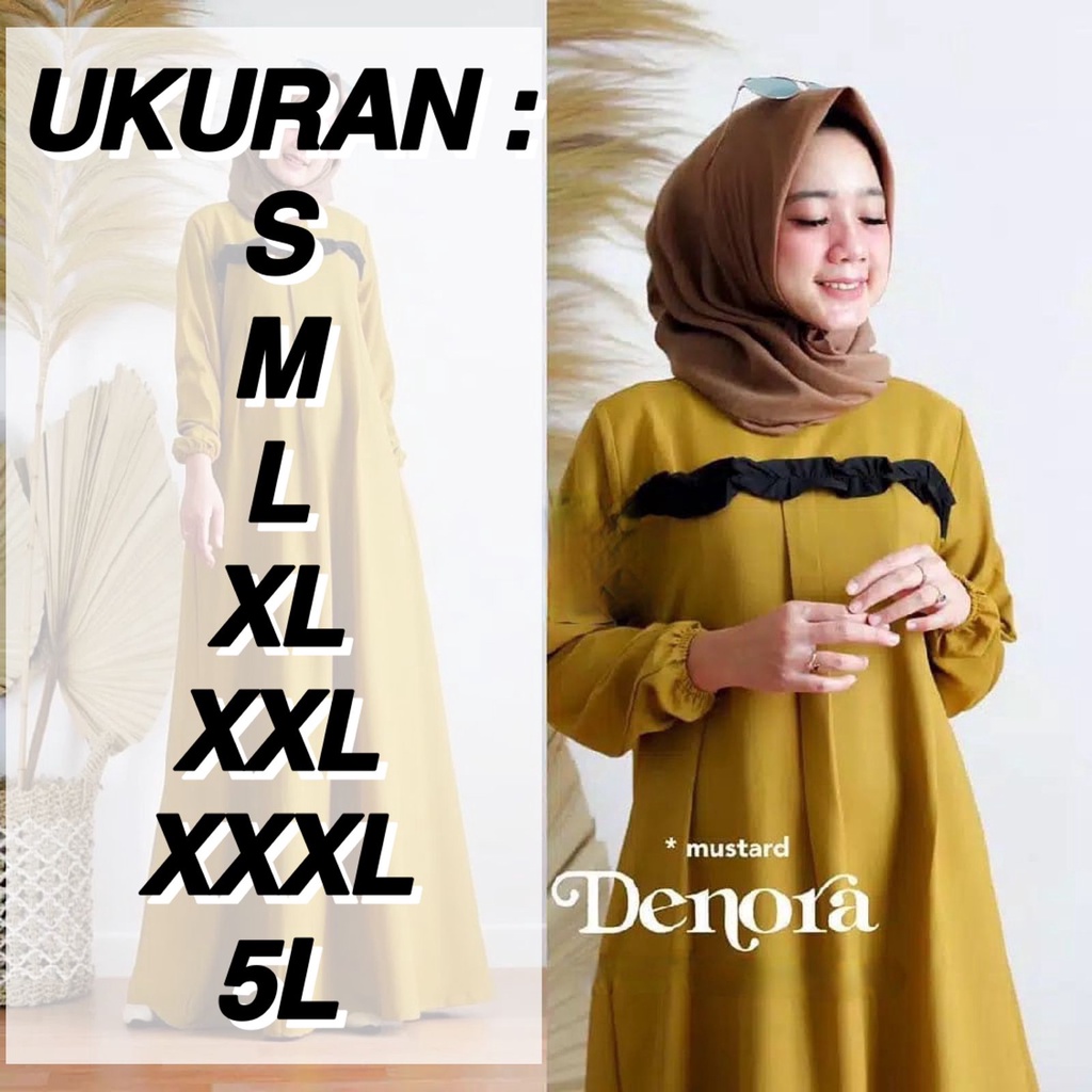 BUY 1 GET 1 | DENORA DRESS BIG SIZE - Ukuran S M L XL XXL XXXL 5L - BAJU GAMIS JUMBO R_PROJECT