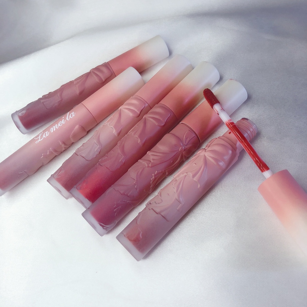 Lameila Matte Lip Gloss 6 Varian Warna Lip Tint Tahan Air Waterproof Tahan Lama