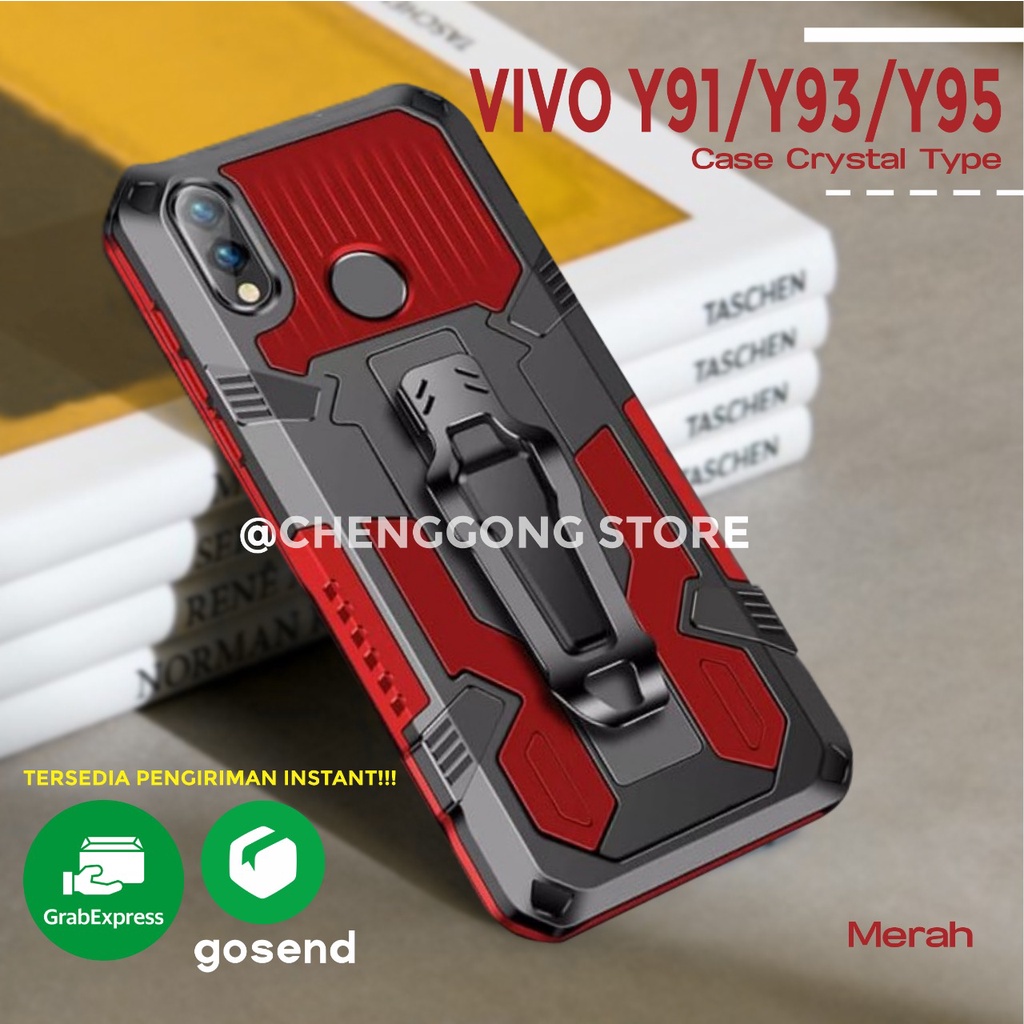 Case Robot I Crystal Vivo Y91/Y93/Y95 Kickstand Standing Robot