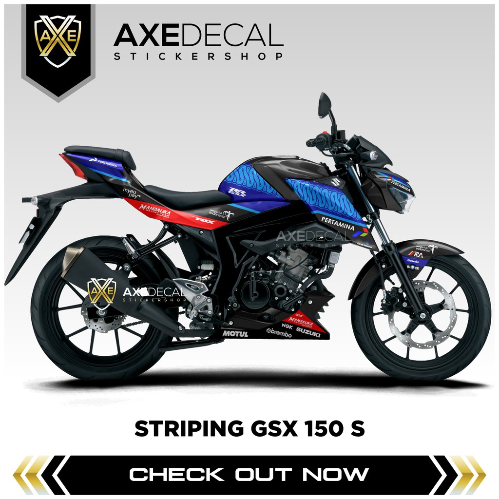 Jual Striping Suzuki GSX 150 S Livery Mandalika Pertamina Stiker Motor