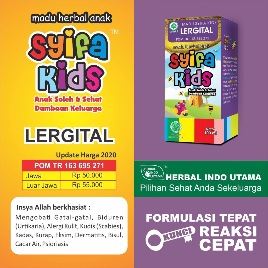 Syifa Kids Lergital Obat Gatal Biduren Alergi Kulit Cacar Bisul