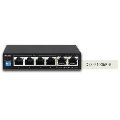 POE SWITCH HUB D-LINK DES-F1006P-E 4 PORT