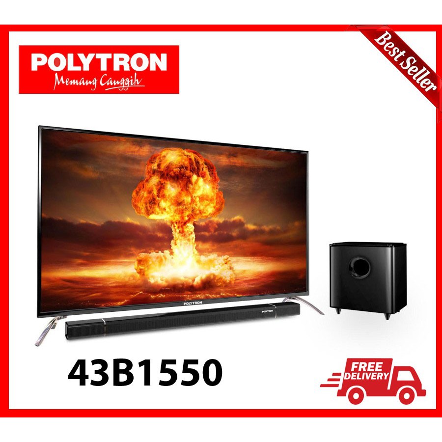 POLYTRON Cinemax Soundbar LED TV 43inch PLD 43B1550 /W Garansi resmi