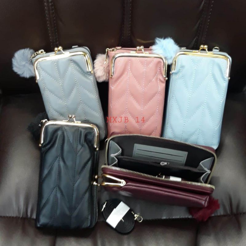 PROMO!!! IMPORT SLEMPANG DOMPET HP / DOMPET BEHEL/DOMPET KARTU DAN KOIN SIZE 19X11CM