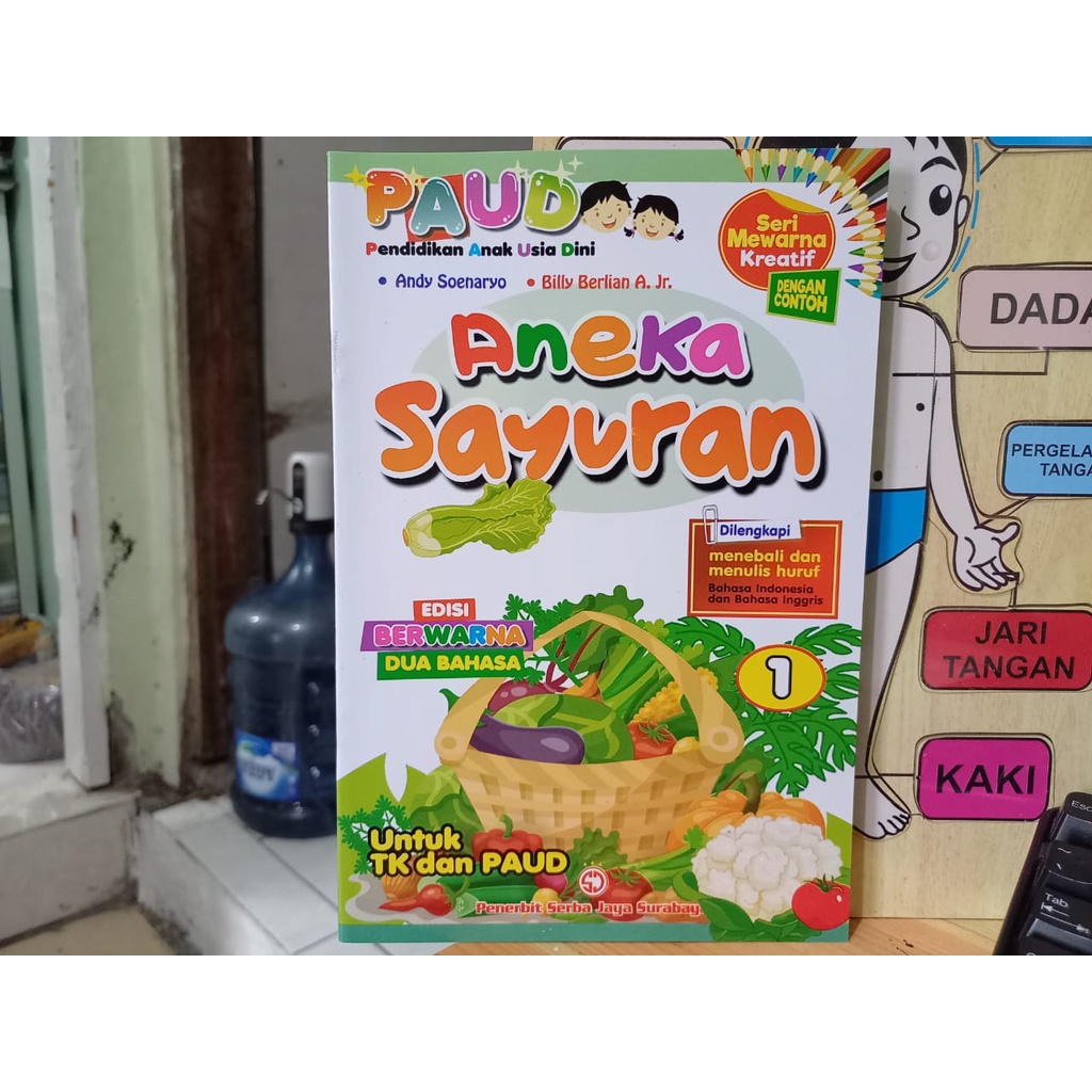 Buku Mewarnai Anak Paud Mewarnai Kreatif Aneka Sayuran Menebali dan Menulis Huruf Serba Jaya (FULL COLOR)