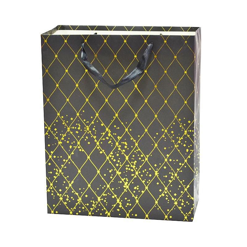 

Paper Bag/Paperbag/Tas Kantong Kertas/Tas Kertas/Goodie Bag Gold Stamping YQ7 Warna Hitam