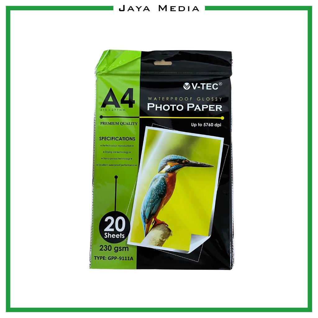 Vtec Photo Paper Glossy Waterproof 230 gram A4