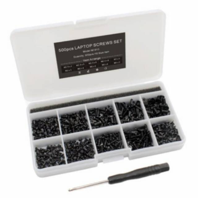 Baut 500 Pcs Laptop Notebook Screws Set Kit for HP Dell Lenovo Sony Toshiba SAMSUNG Gateway Acer