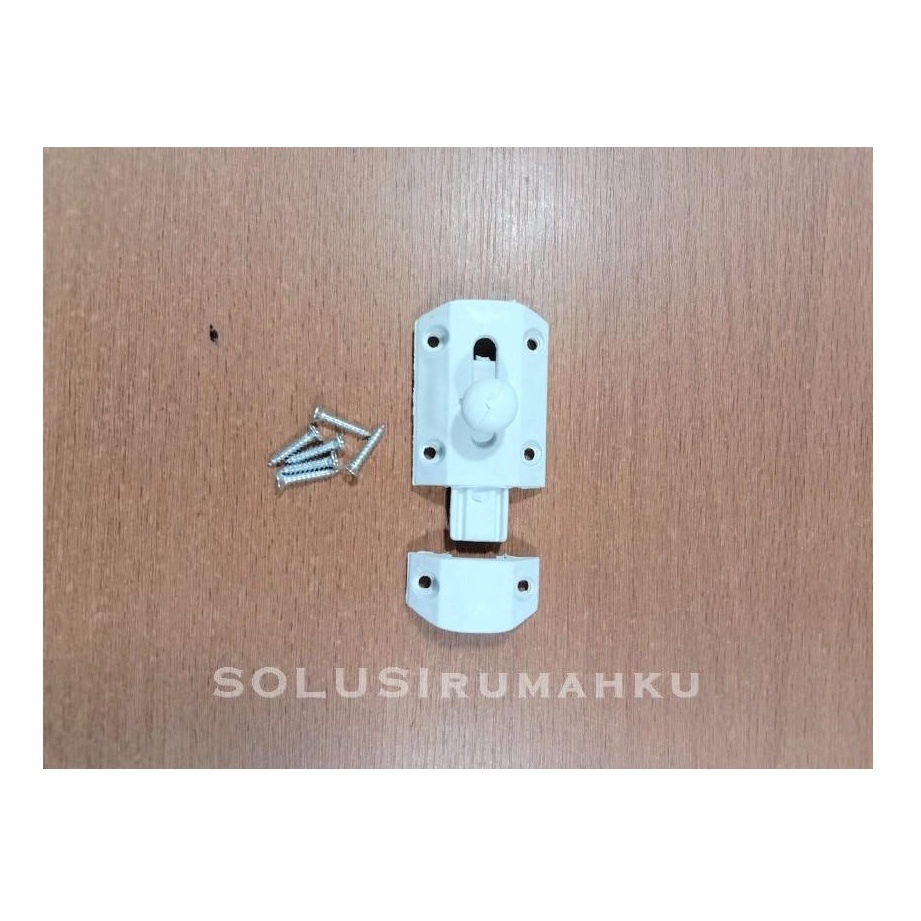 GRENDEL PINTU KAMAR MANDI PVC Selot Slot Kunci Kamar Mandi Plastik PVC