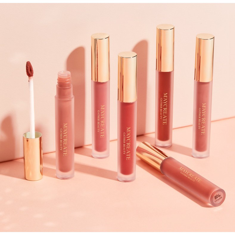 Maycreate Lipstick Lip Gloss Matte, Anti-Lengket anti air Liquid Lipstik
