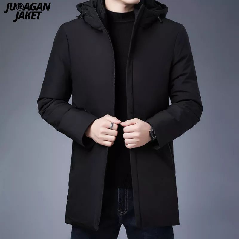 jaket winter pria hoodie tebal