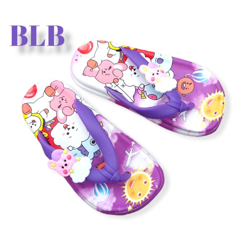 Sandal jepit jelly/karet anak perempuan INPORT BTS/BT12 TerBaru,Sandal karet anak kekinian nyaman gambar terbaru BT12