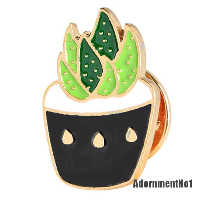 (Adornmentno1) 6pcs / set Bros Pin Enamel Bentuk Kaktus Untuk Wanita