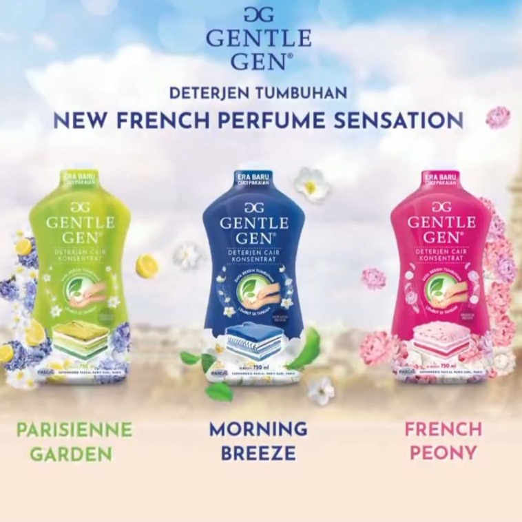 Gentle Gen 750 ML Detergen pakaian detergen cair konsentrat deterjen cair sabun cuci baju cair gentle gen morning breeze frech peony parisienne garden frech peony