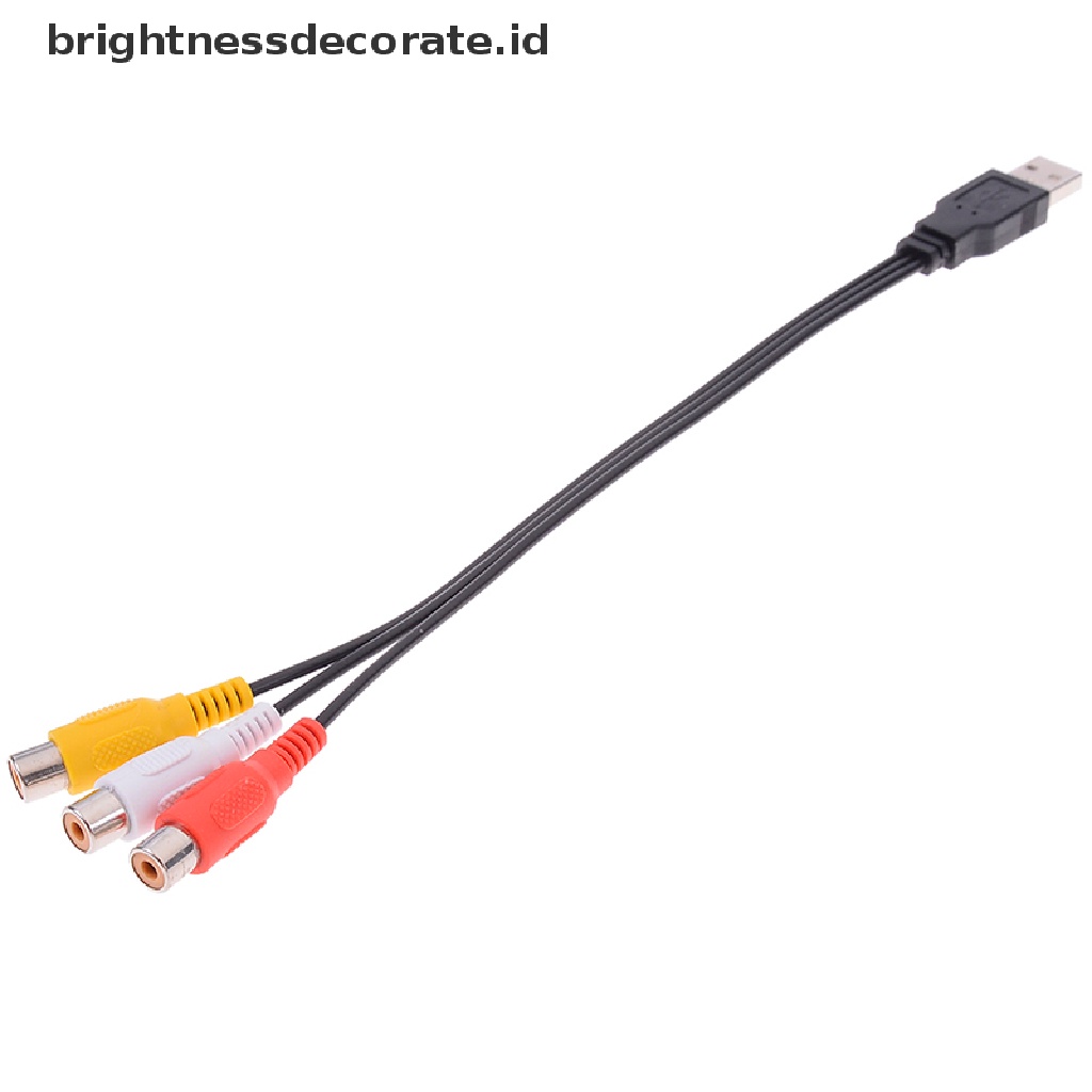 Kabel adapter Konverter audio usb male Ke 3 rca female