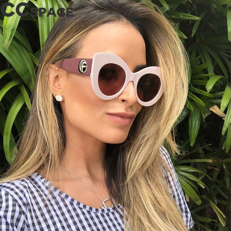 Luxury Big Cat Eye Sunglasses Women 2018 Fashion Shades UV400 CCSPACE Vintage Brand Glasses