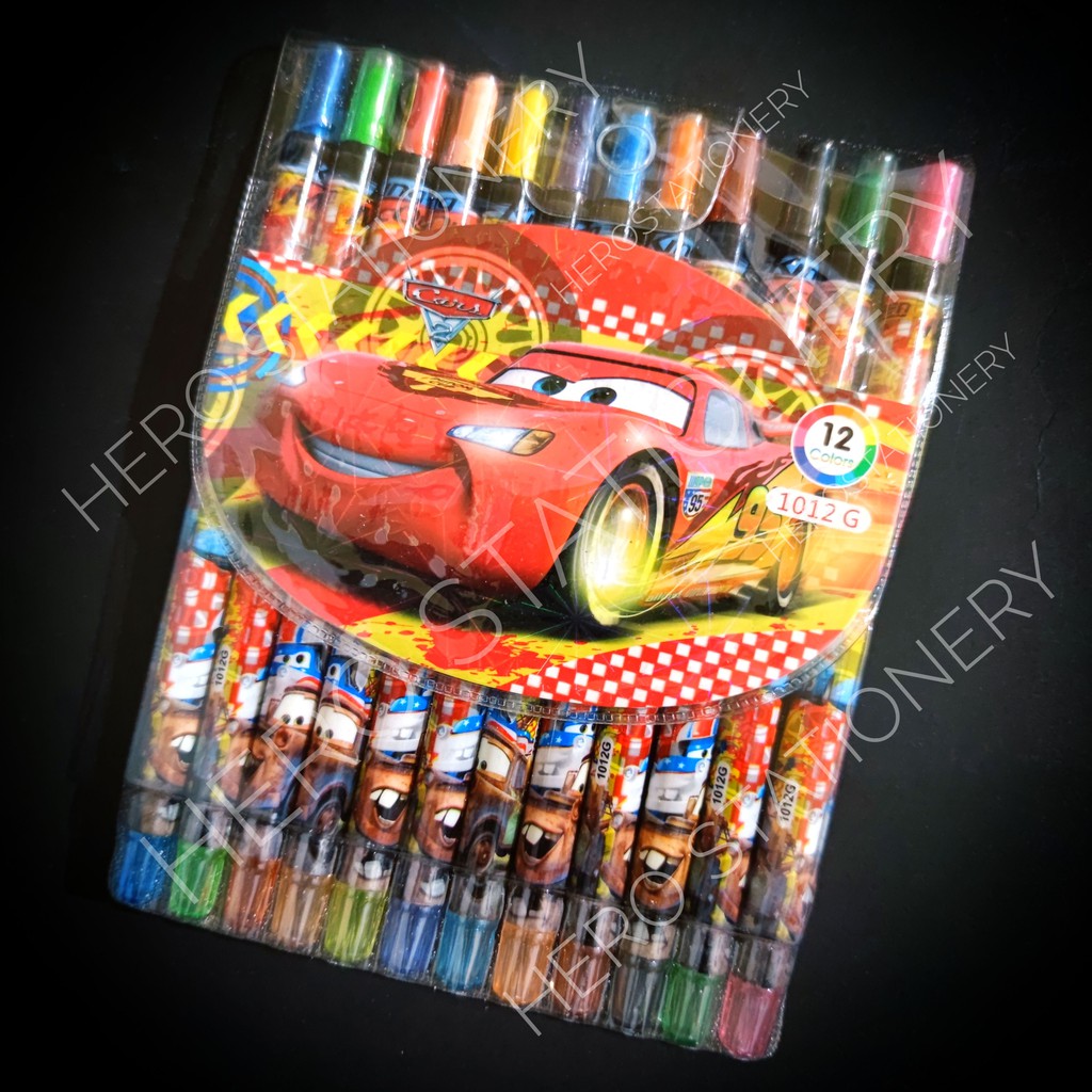 

mg Krayon putar cars lhtning mcqueen 12 warna rolling crayon