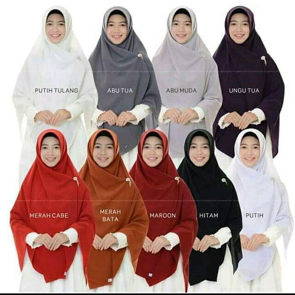 [HUSNA HIJAB] Khimar Segi Empat Polos Wolfis 150CM / Jilbab Segi Empat Polos Wolfis 150cm / Kerudung Jumbo