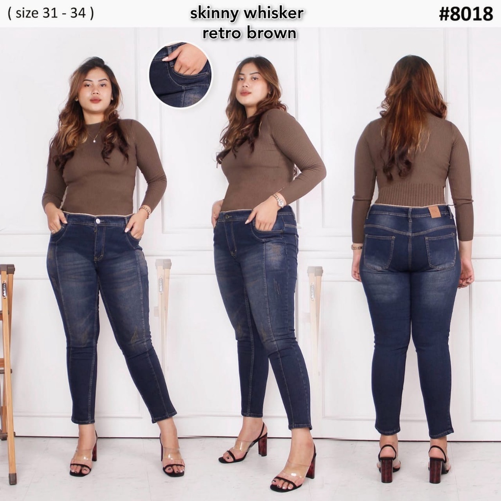 Celana Panjang Jeans Wanita Skiny Tulang Whisker 31-34 35-38 Bisa Bayar Ditempat(COD)