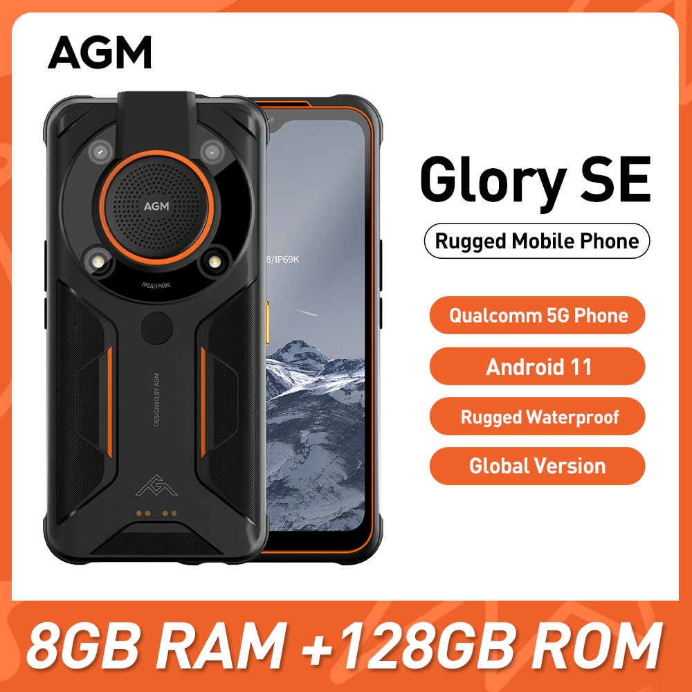 AGM Glory SE 5G Rugged Waterproof Smartphone 6.53 inch 8GB+128GB Qualcomm Snapdragon 480 Android 11 
