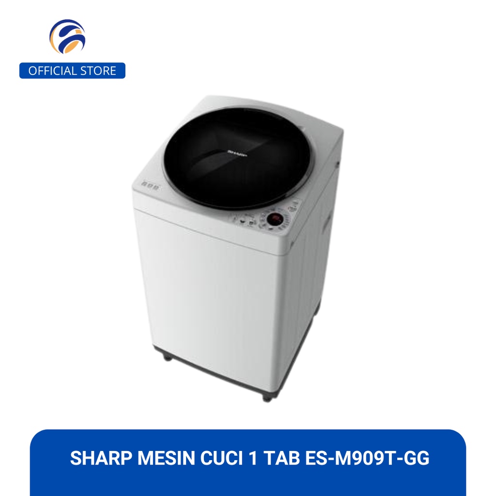 Sharp ES-M909T-GG Mesin cuci 1 Tabung Kapasitas 9 Kg