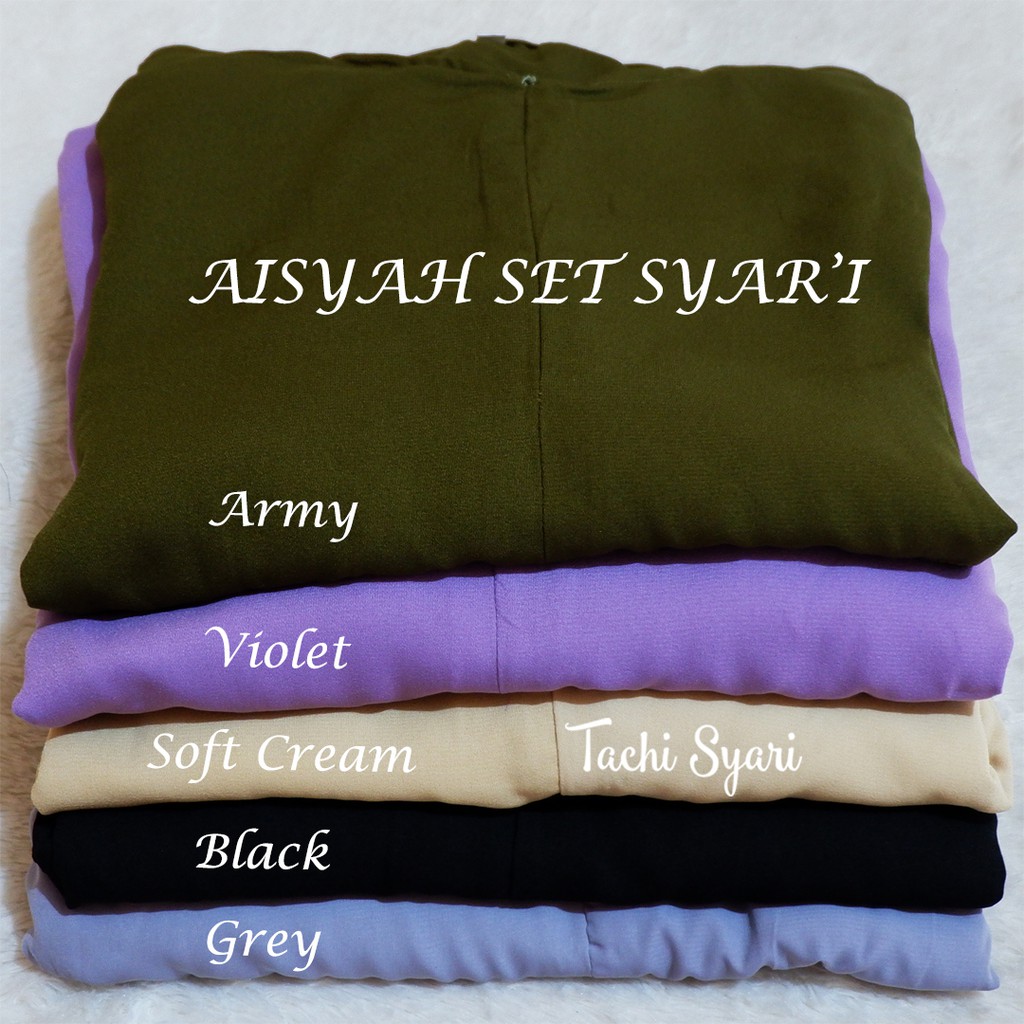 Wolfis AISYAH RENDA BAJU SET GAMIS SYARI KHIMAR Soft Ped Wolfis CADAR Wolfis (Syari Set Khimar)