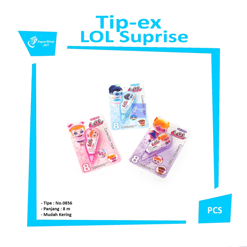 

Correction Tape Tip-ex Kertas Karakter 8mtr - Pcs
