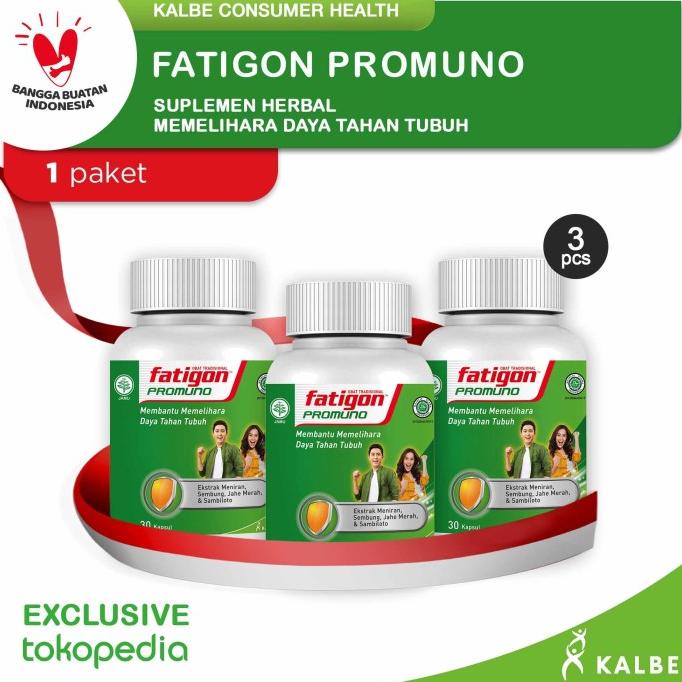 Fatigon Promuno Suplemen - Paket Hemat 1 Bulan (3 Botol) Lc