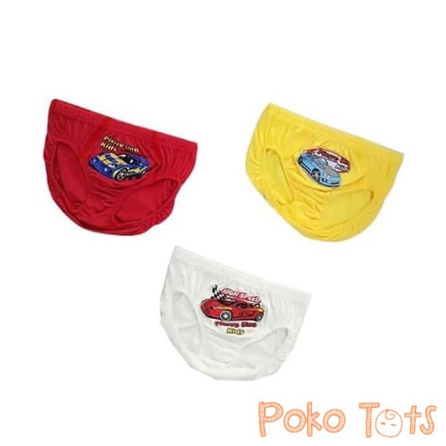 Pierre Uno Boys Underwear Racing Car Series Box isi 3 Celana Dalam Anak