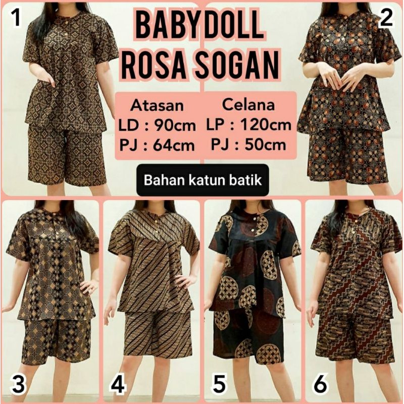 SETELAN BABYDOL BATIK ROSA BAJU SANTAI BAHAN KATUN DENGAN KANCING