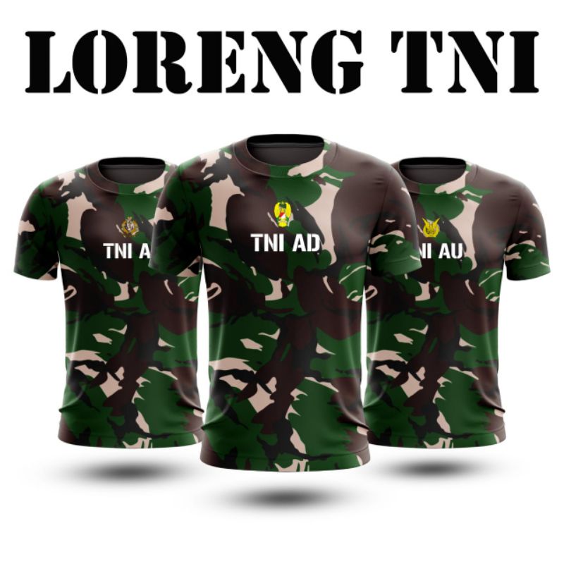 Kaos Loreng TNI Kaos Loreng Dryfit Baju Loreng Tni Kaos Loreng Pria Baju Kaos Loreng Tni