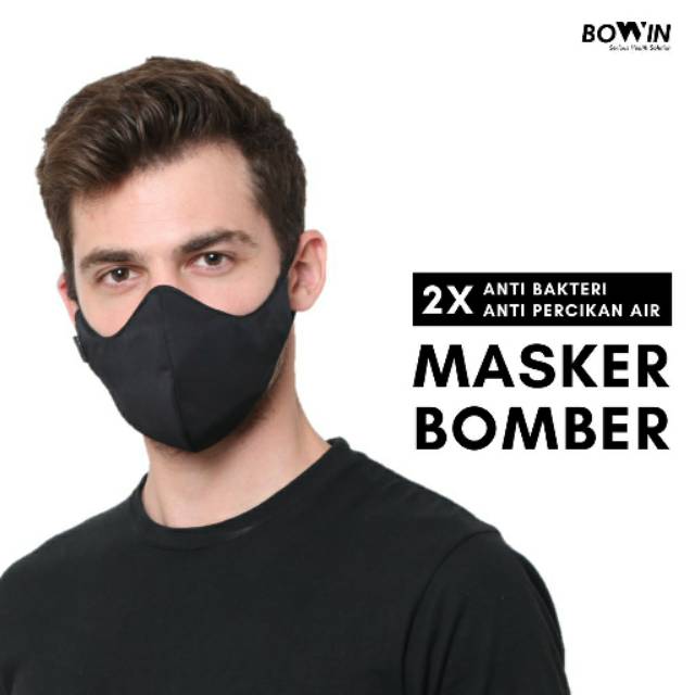 Bowin masker bomber organic KN95 - 2x anti bakteri dan percikan droplet cegah virus Corona anti debu