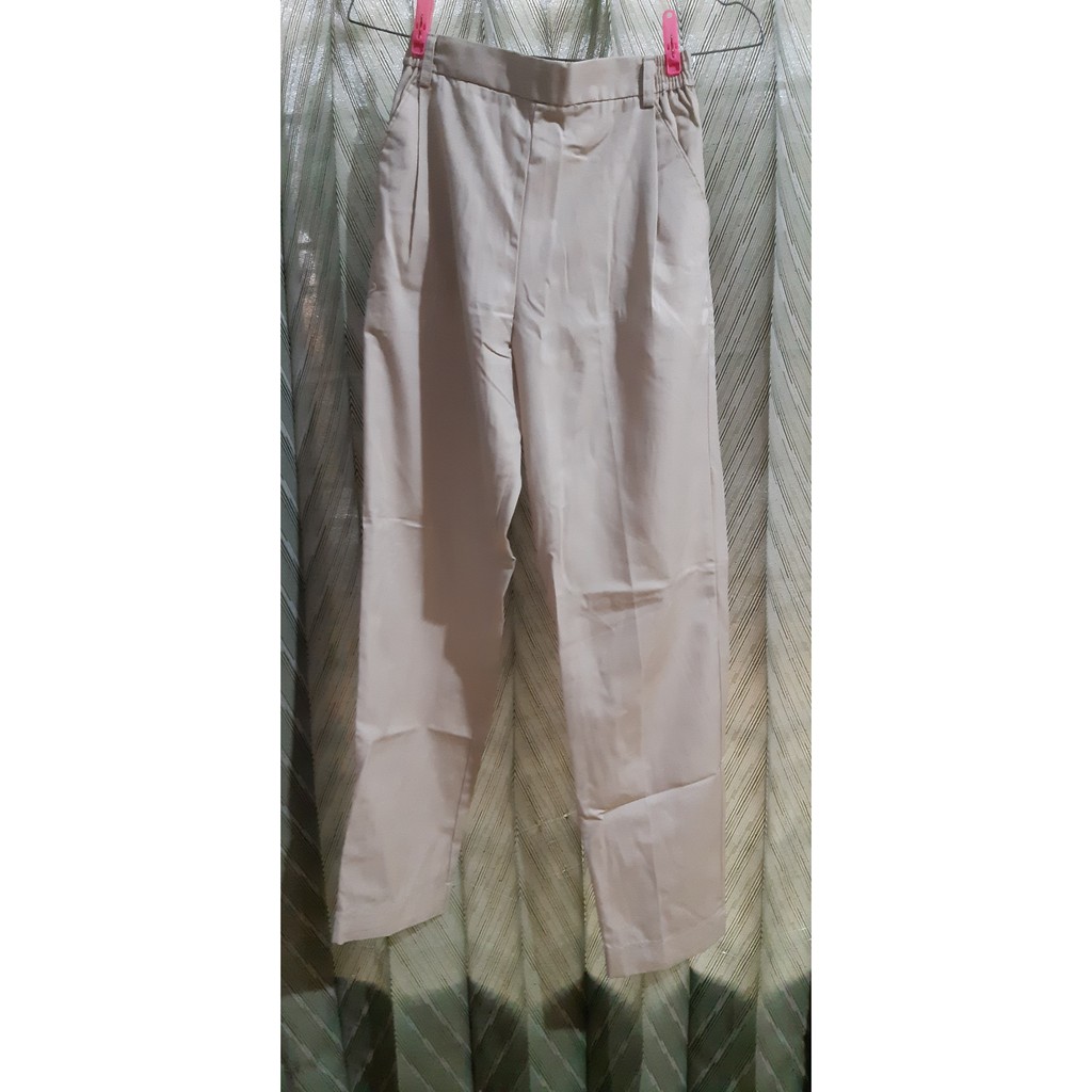 BAGGY PANTS WANITA CREAM MUDA