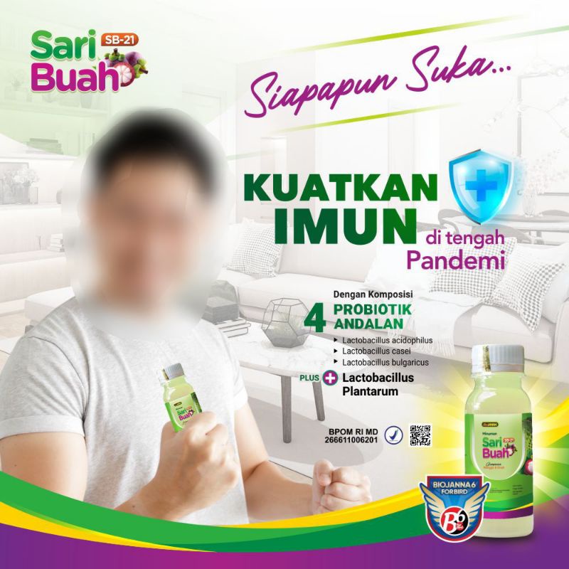 

SARI BUAH SB21 Probiotik BioJANNA RESMI ORIGINAL SEGEL BPOM RI | IMUNITAS (manis)