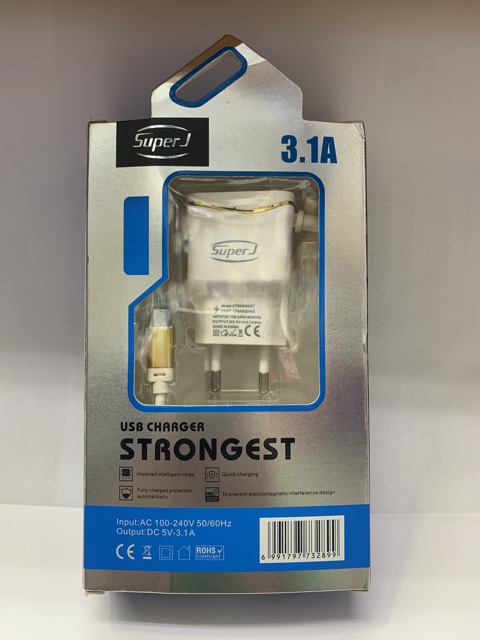 Charger Super J Strongest 3,1A 3 output Langsung Fast Charging