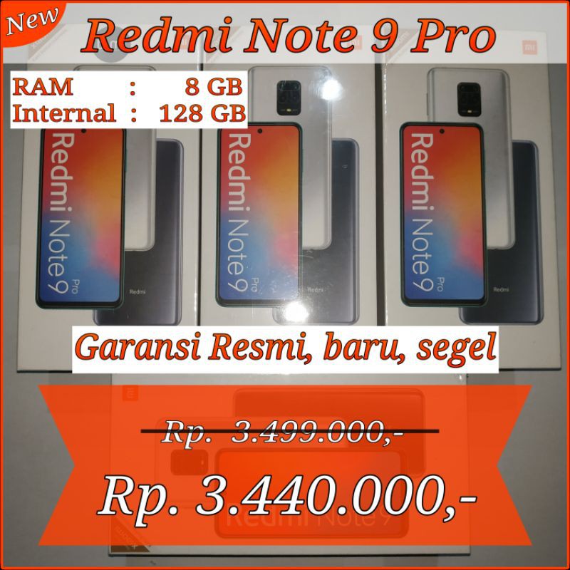 Redmi Note 9 Pro 8/128 BARU RESMI