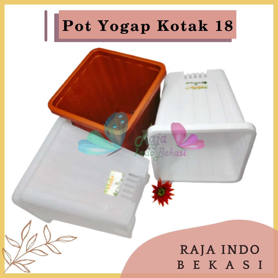 Pot Yogap Kotak 18 Putih Transparan Bening Merah Bata Coklat Terraccota Terakota Orange Pot Yogap 10 13 15 17 18 19 25 30 Pot Yogap Lusinan Pot Kotak Segi Pesegi Empat Panjang Tinggi