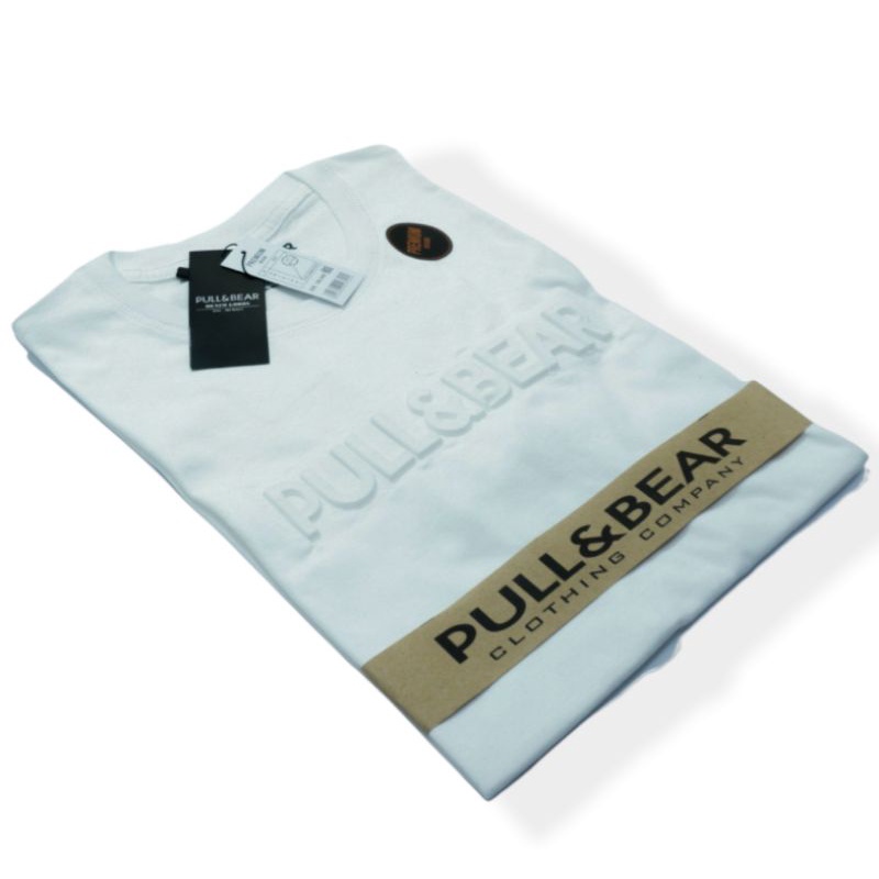 Kaos tshirt pull and bear logo timbul embos original premium catton terlaris tshirt real sesuai foto