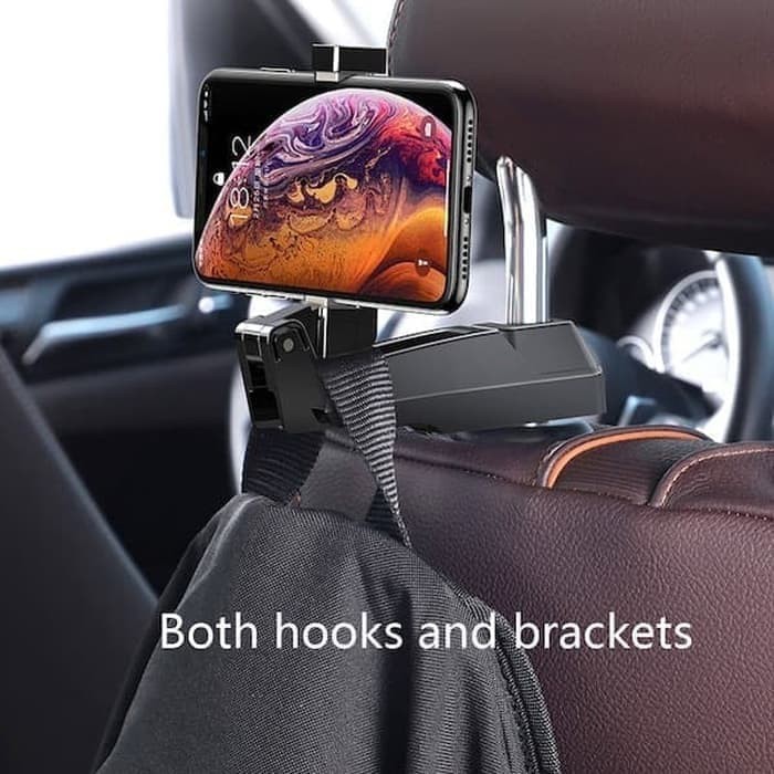 Original Baseus Car Back Seat Phone Holder + Creative Phone Hook