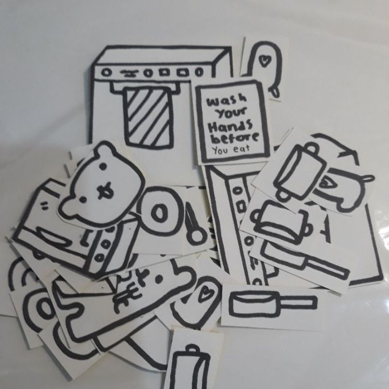 

Warm Hugs stickers Kitchen Set Stiker yang bisa di warnai