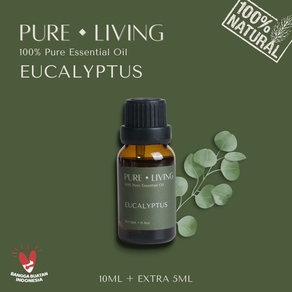 Eucalyptus - 100% Pure Essential Oil 15ml | Aromatherapy Oil 15ml | Pewangi Ruangan | Oil Aromaterapi Diffuser Oil Burner | Minyak Atsiri | Birthday Gift Ideas | Minyak Esensial | Room Fragrance Perfume | Pengharum Ruangan