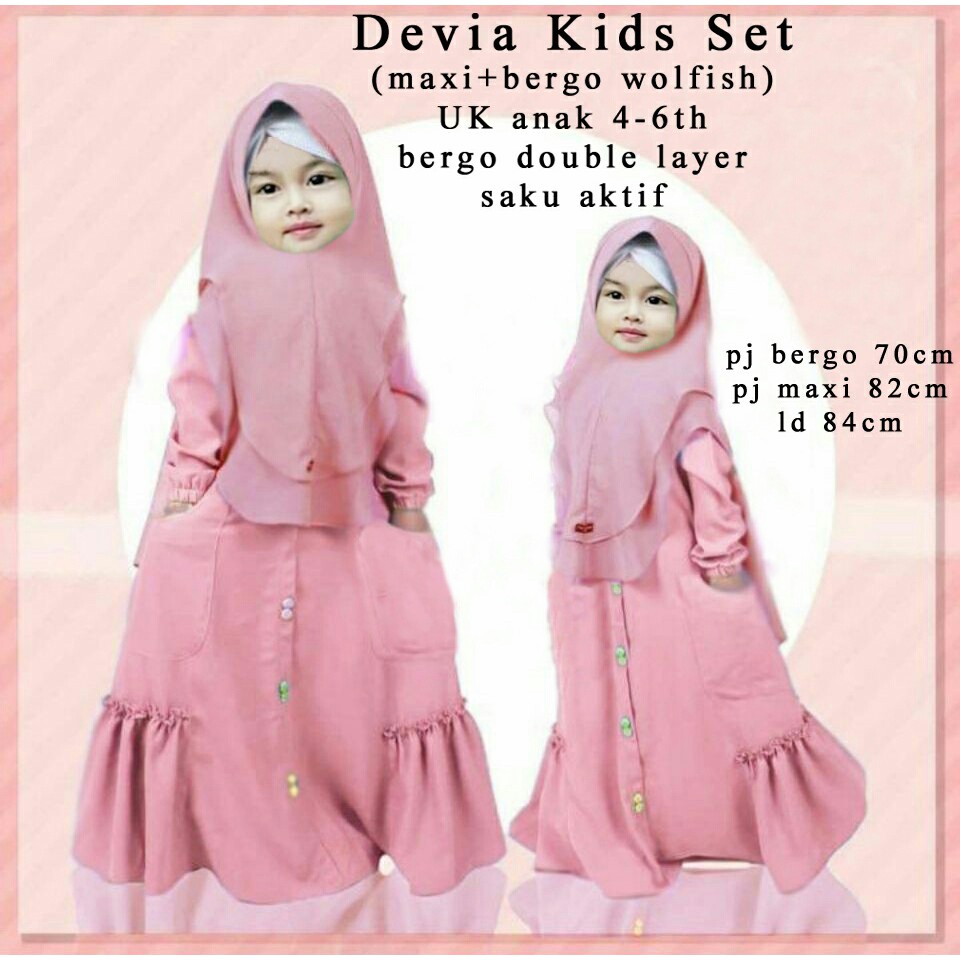 Devia Kids Set Baju Muslim Anak Lucu Gamis Anak Terbaru Terlaris Shopee Indonesia